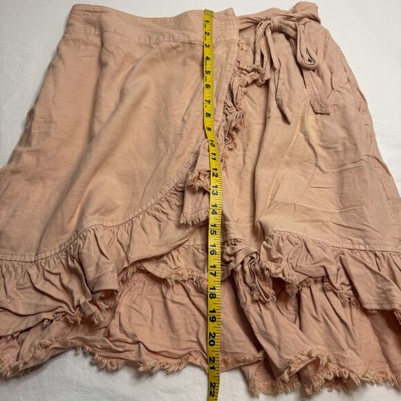 Pilcro Anthro Nettie Ruffle Wrap Mini Skirt Coquette Cottage XLP Pink Fairy - Picture 5 of 14